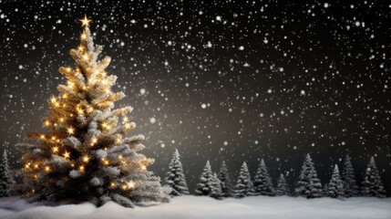 Festive christmas tree backdrop for joyful holiday celebration and seasonal decorations