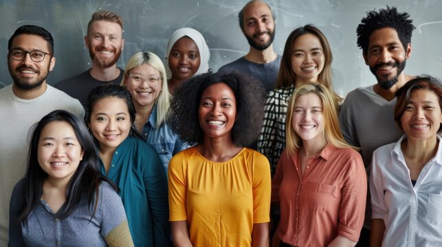 A group of people are smiling for the camera