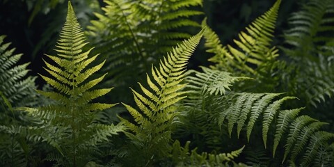Four different types of fern leaves, useful for botanical illustrations or decorative purposes.