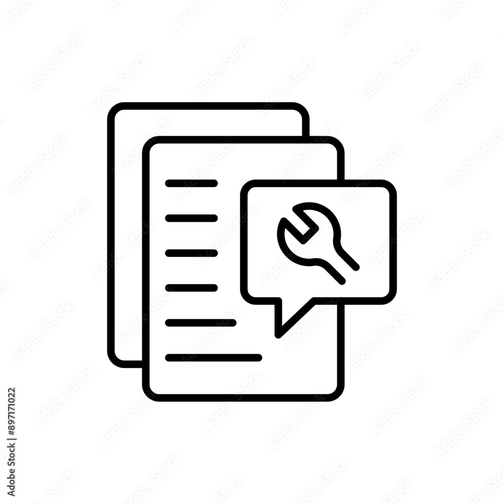 Poster technical documentation outline icons, minimalist vector illustration ,simple transparent graphic el
