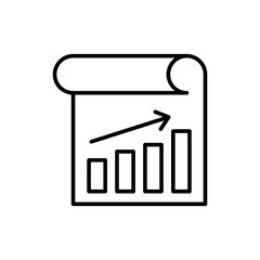 Chart report outline icons, minimalist vector illustration ,simple transparent graphic element .Isolated on white background