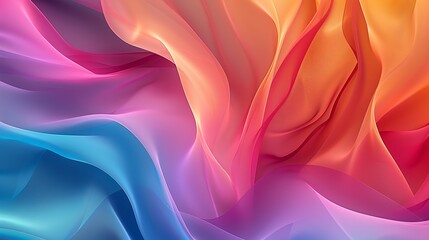 Obraz premium Dynamic and flowing aesthetic in wavy shapes on a colorful abstract background