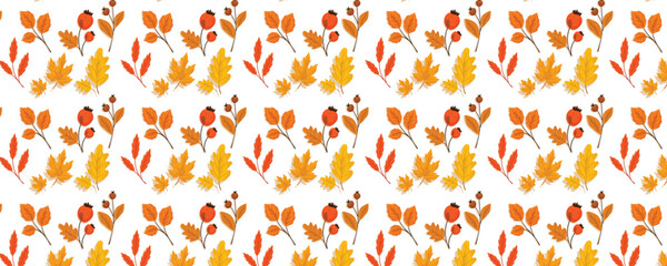 A unique seamless floral and leaf pattern design