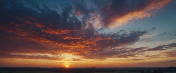 Colorful sky and sunrise Natural landscape.