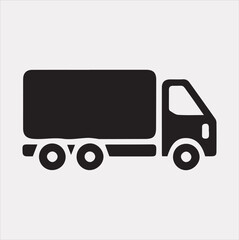 Delivery truck silhouette vector on a white background