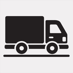 Delivery truck silhouette vector on a white background