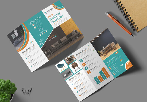Modern Furniture Collection Trifold Brochure Template