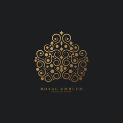 luxury ornament logo line art