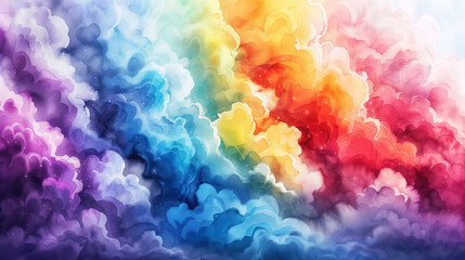 Fototapeta premium abstract colorful background; clouds of color dropping down; 