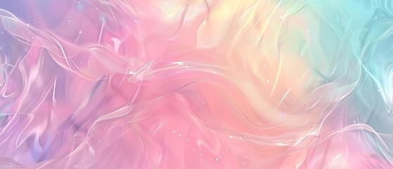 Obraz premium Blurred effect blends transparent colorful wavy fluid shapes in abstract background