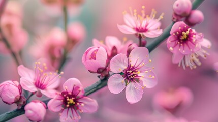 Obraz premium Macro beauty of blooming flowers in spring