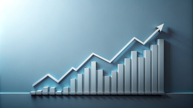 Sophisticated serene backdrop featuring a solitary crisp line graph ascending elegantly, epitomizing steady market growth in minimalist refinement.