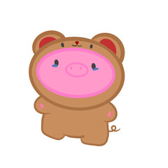 piggy bank with a coin