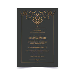 Luxury Invitation card vector design vintage style