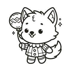 Cute Baby Wolf Vector Art, Adorable Wolf Pup Illustration, Kawaii Wolf Cub Vector