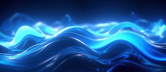 Abstract Blue Waves of Light