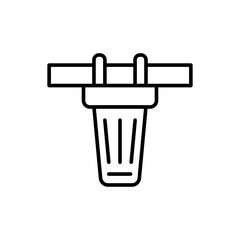 Water filter outline icons, minimalist vector illustration ,simple transparent graphic element .Isolated on white background