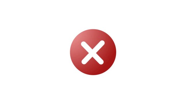 Wrong Check mark on Give Donation Cartoon Video with Transparent Background. Suitalbe for Business and Financial Authentication Content