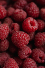red ripe raspberries