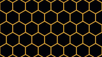 Honeycombs Pattern with honeycombs on a black background. Seamless honeycombs. Colors are easily edited.