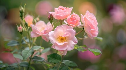 Detail of the garden s rose blossoms