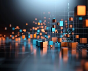 Obraz premium A digital illustration of an abstract data visualization