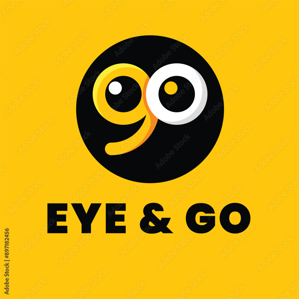 Poster abstract logo eye go for websites. nice two color abstract logo s suitable for any websites vector