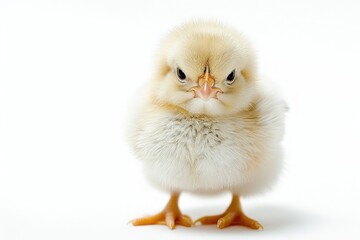 A small, fluffy chick with a defiant expression.