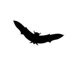 Black silhouettes of halloween bats set on white background