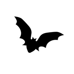 Black silhouettes of halloween bats set on white background