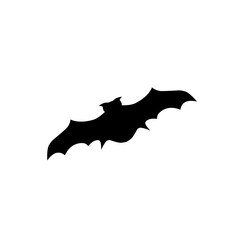 Black silhouettes of halloween bats set on white background