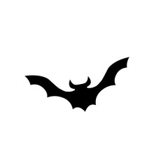 Black silhouettes of halloween bats set on white background