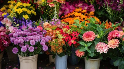 Fototapeta premium Flower festival featuring bouquets