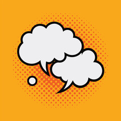 This vector illustration features vintage word bubbles with retro, bubbly comic shapes. Perfect for adding a nostalgic, playful touch to your designs. Ideal for comics, posters, and creative projects.