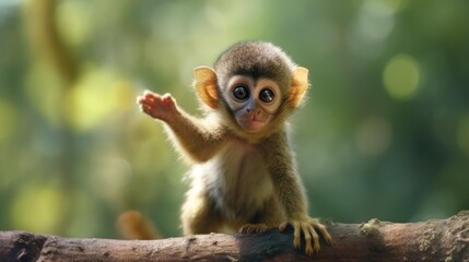 Obraz premium Curious Baby Monkey