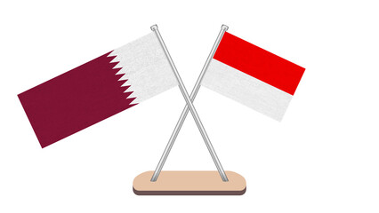 Indonesia Qatar Flag