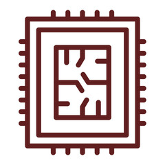 Chip Vector Line Maroon Icon Design