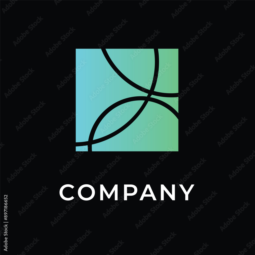 Poster luxury abstract square box abstract square designed using gold and silver line geometric shape logo 