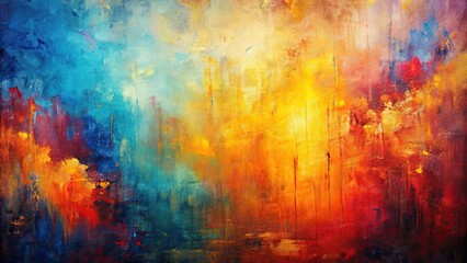 Fototapeta premium Abstract oil painting background on canvas with colorful texture, abstract, oil painting, background, canvas, colorful