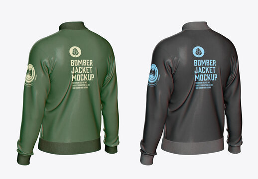 Men's Zipped Bomber Jacket Mockup