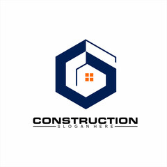 Real Estate logo design with letter G hexagon concept.