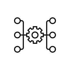 Workflow outline icons, minimalist vector illustration ,simple transparent graphic element .Isolated on white background