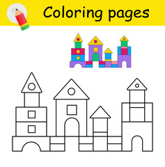 Fototapeta premium Coloring book. Illustration for children education. Cartoon castle.