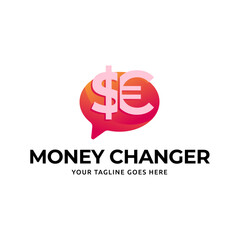 Obraz premium Money Changer Logo Template Design Vector