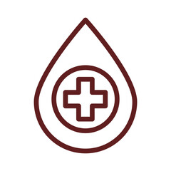 Diabetes Vector Line Maroon Icon Design