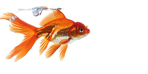 Fototapeta premium A goldfish swimming in a tank