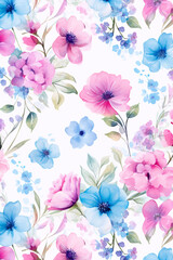 Fototapeta premium Watercolor Petal Garland Bliss Abstract Watercolor Bouquet Dreams