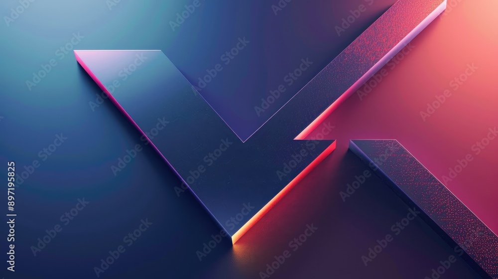 Poster arrow symbols with gradient effects, showing depth and dimension, on a clean background.