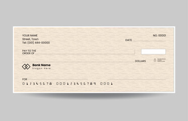  Blank check, bank cheque design, vector format