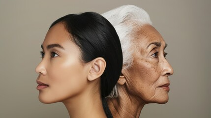 The aging and youth contrast